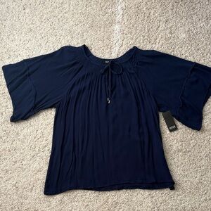 NWT a.n.a Dark Blue Women's Blouse Cottagecore
